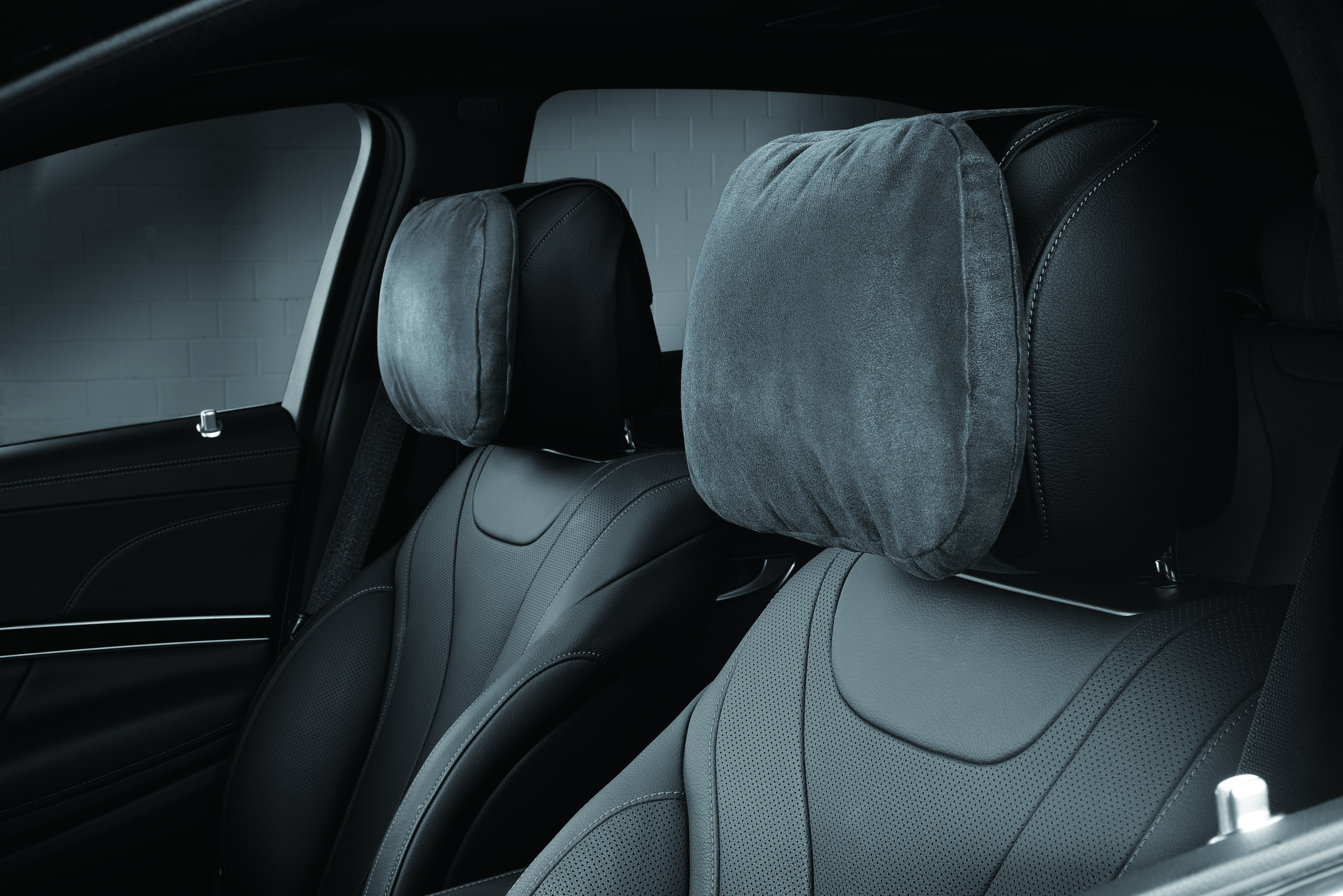 3D SUEDE HEADREST GRAY 1PC
