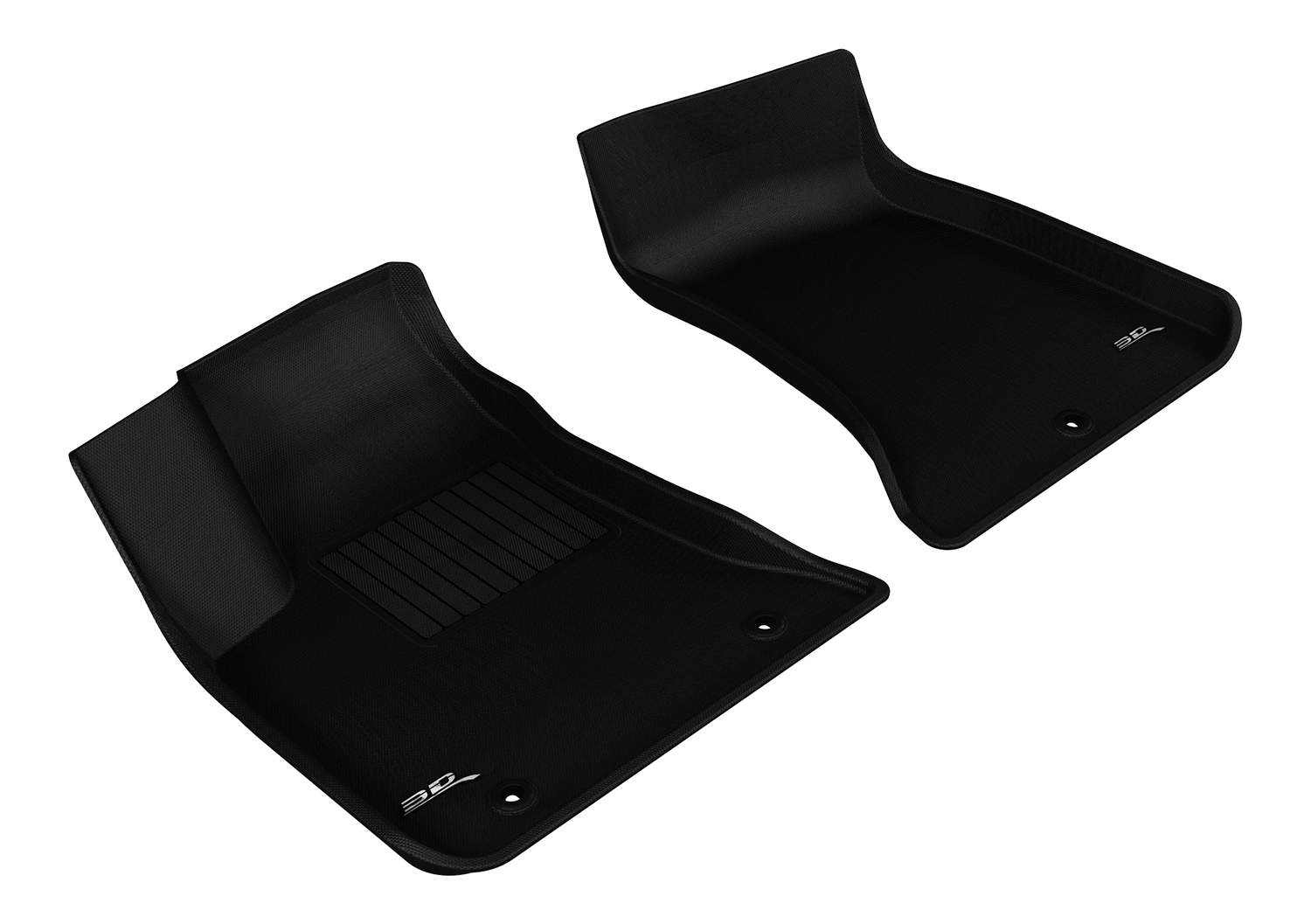 For 2011-2021 Chrysler Dodge Front Black All Weather KAGU Floor Mat 2PC - Picture 1 of 7